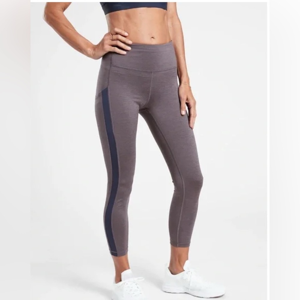 Athleta Ultimate Stash Pocket 7/8 Tight Leggings Blue Hearth Rose, Size S - Picture 9 of 9